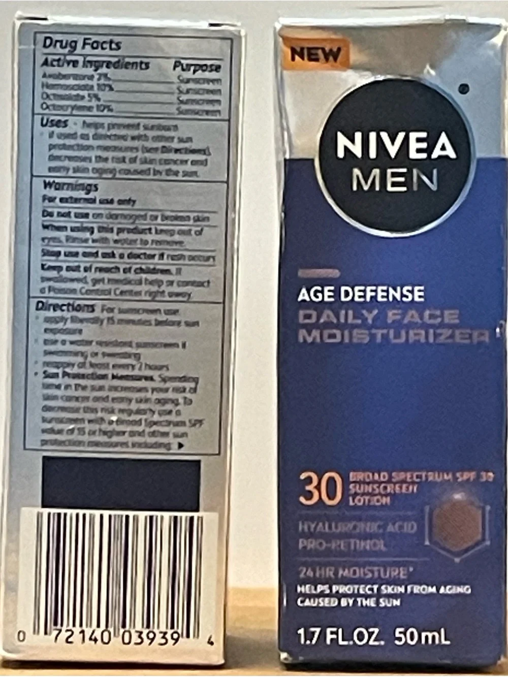 NIVEA Men Age Defense Daily Face Moisturizer SPF 30 — (Pack of 2)